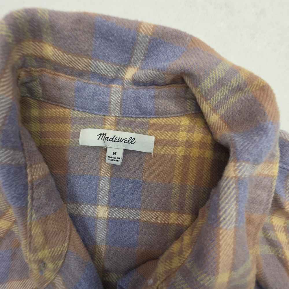 Madewell Womens Medium Plaid Flannel Button Up Shirt Long Sleeve Soft Casual M - Picture 2 of 8